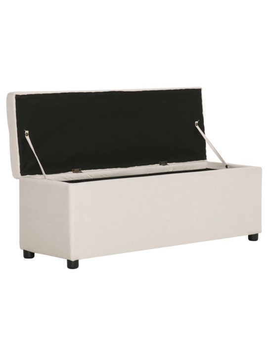 Lavice s úložným prostorem 116 cm krémová polyester