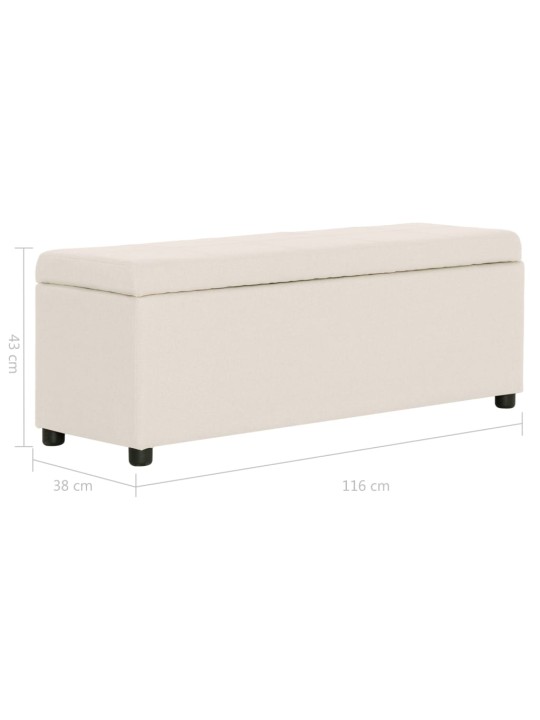 Lavice s úložným prostorem 116 cm krémová polyester