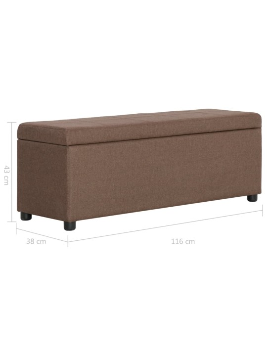 Lavice s úložným prostorem 116 cm hnědá polyester