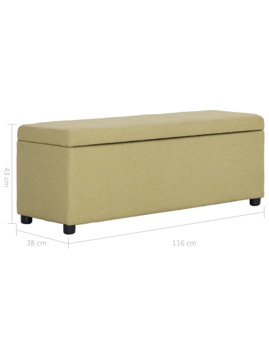 Lavice s úložným prostorem 116 cm zelená polyester
