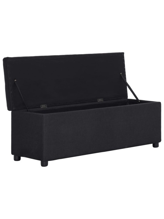 Lavice s úložným prostorem 116 cm černá polyester