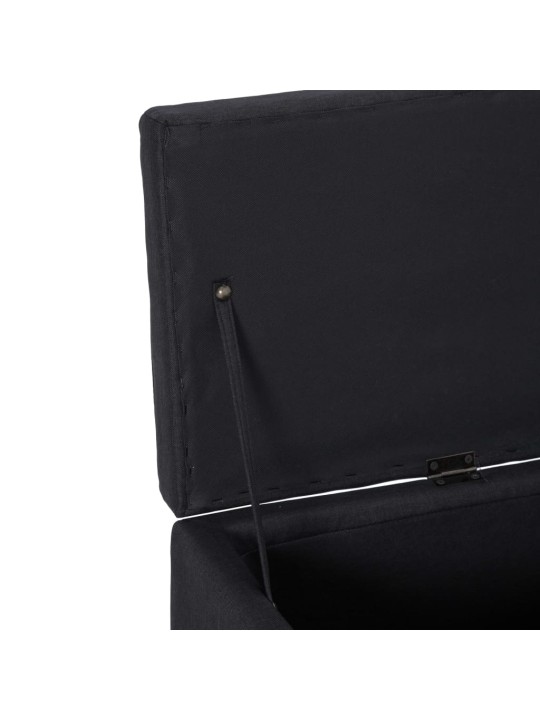 Lavice s úložným prostorem 116 cm černá polyester
