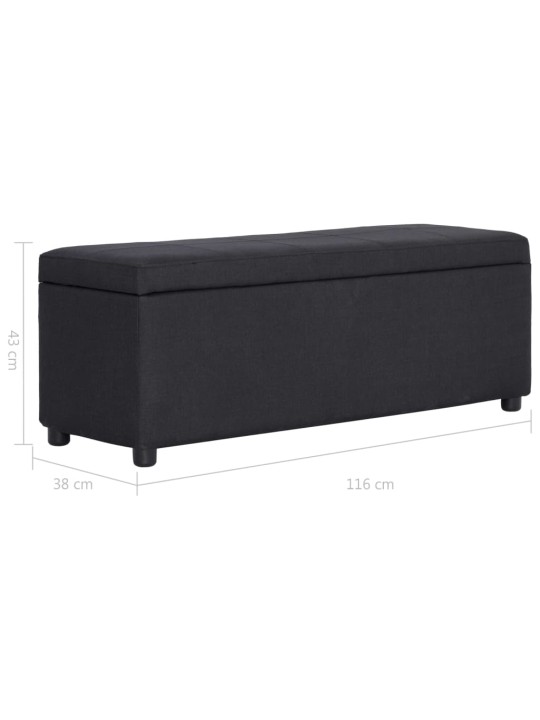 Lavice s úložným prostorem 116 cm černá polyester