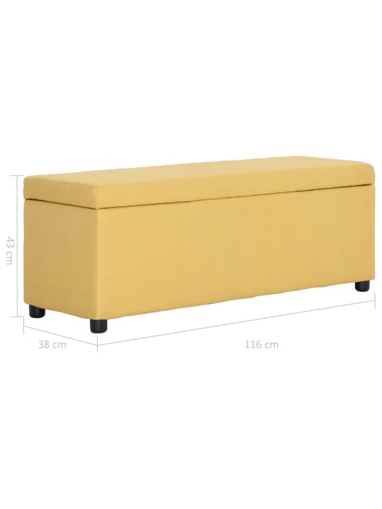 Lavice s úložným prostorem 116 cm žlutá polyester