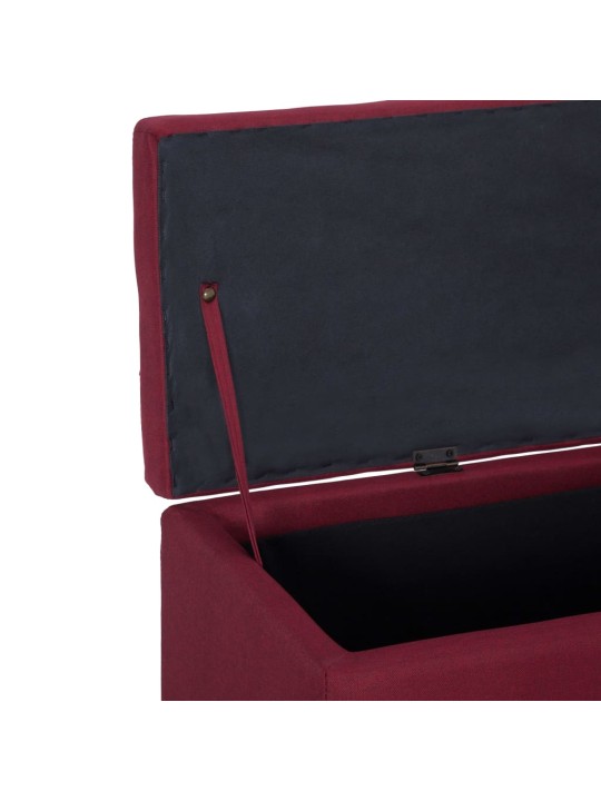 Lavice s úložným prostorem 116 cm vínová polyester