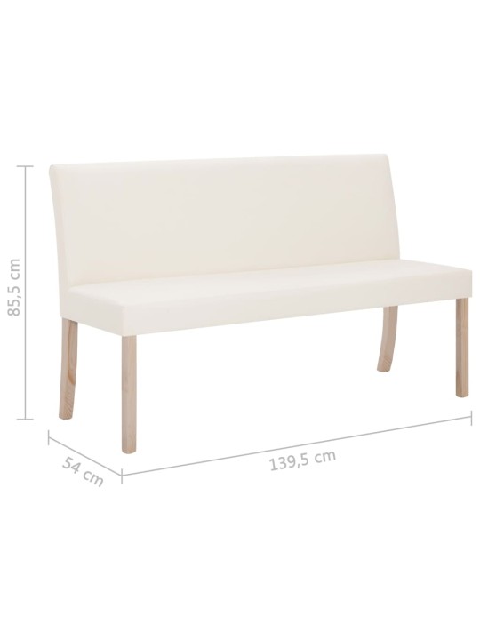 Lavice 139,5 cm krémová umělá kůže