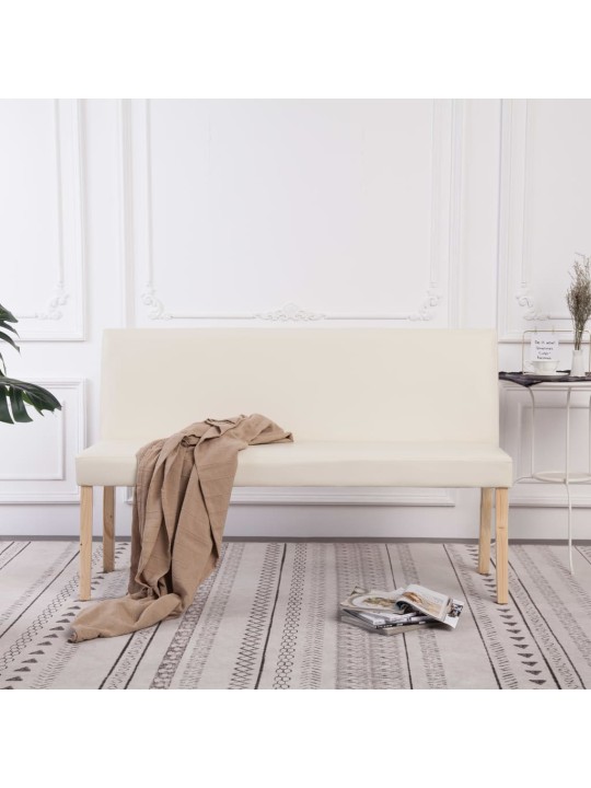 Lavice 139,5 cm krémová umělá kůže