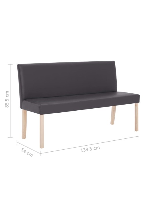 Lavice 139,5 cm šedá umělá kůže