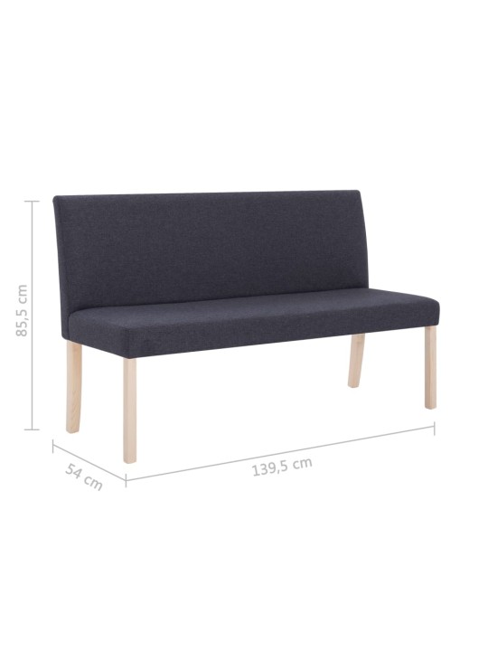 Lavice 139,5 cm tmavě šedá polyester