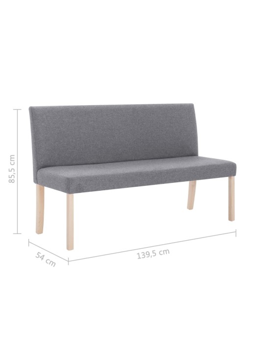 Lavice 139,5 cm světle šedá polyester