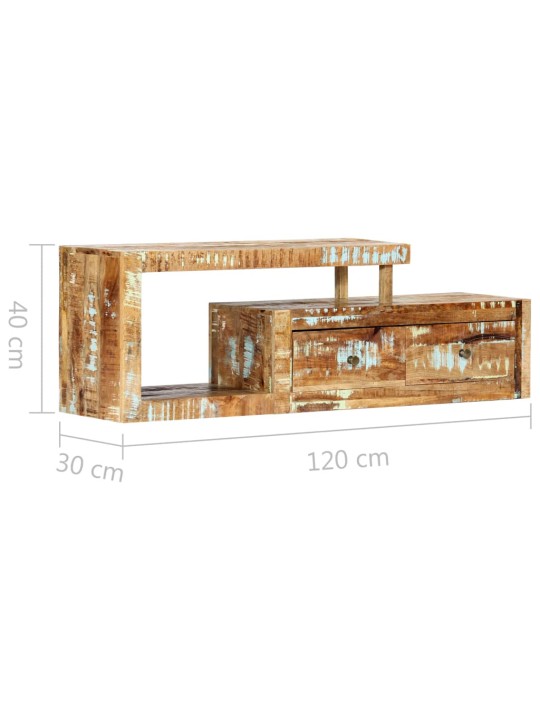 TV stolek 120 x 30 x 40 cm masivní recyklované dřevo