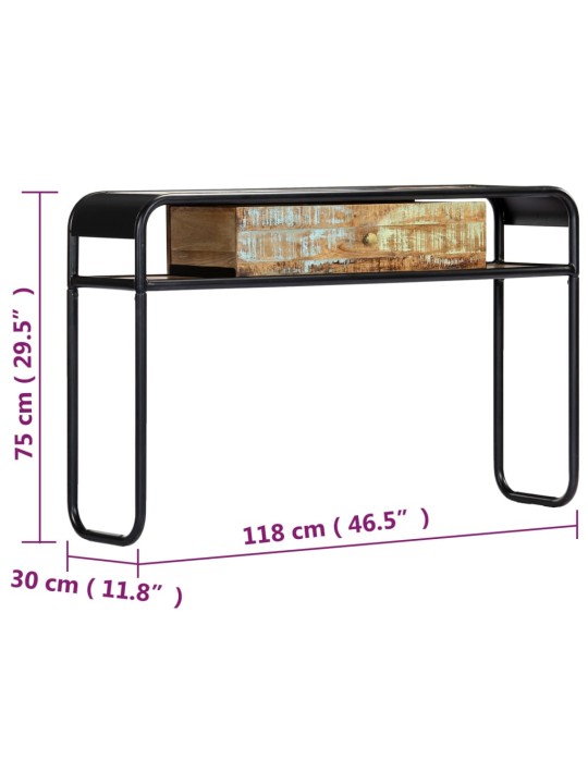 Konzolový stolek 118 x 30 x 75 cm masivní recyklované dřevo