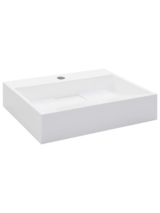 Umyvadlo 50 x 38 x 13 cm minerální/mramorový kompozit bílé