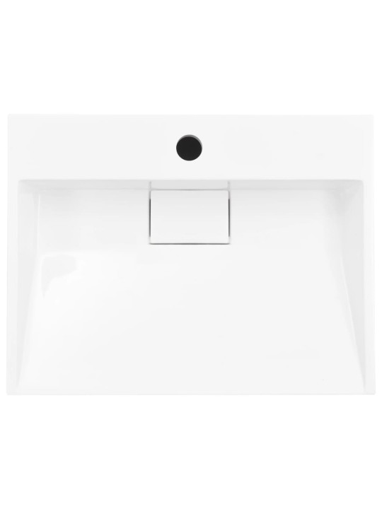 Umyvadlo 50 x 38 x 13 cm minerální/mramorový kompozit bílé