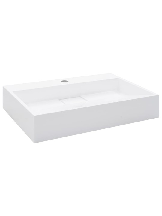Umyvadlo 60 x 38 x 11 cm minerální/mramorový kompozit bílé
