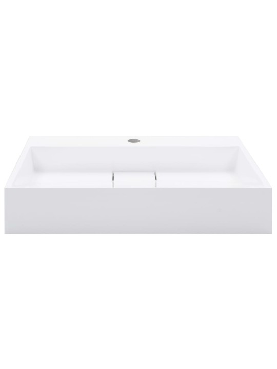 Umyvadlo 60 x 38 x 11 cm minerální/mramorový kompozit bílé