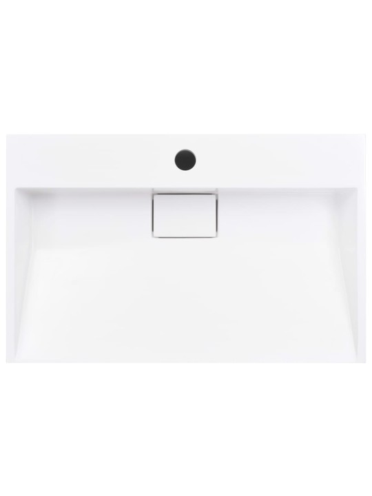 Umyvadlo 60 x 38 x 11 cm minerální/mramorový kompozit bílé