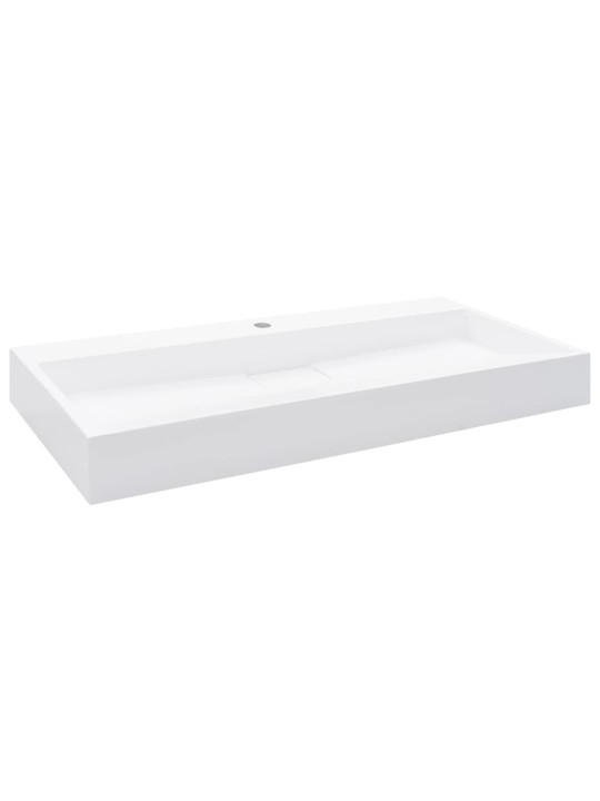 Umyvadlo 100 x 46 x 11 cm minerální/mramorový kompozit bílé