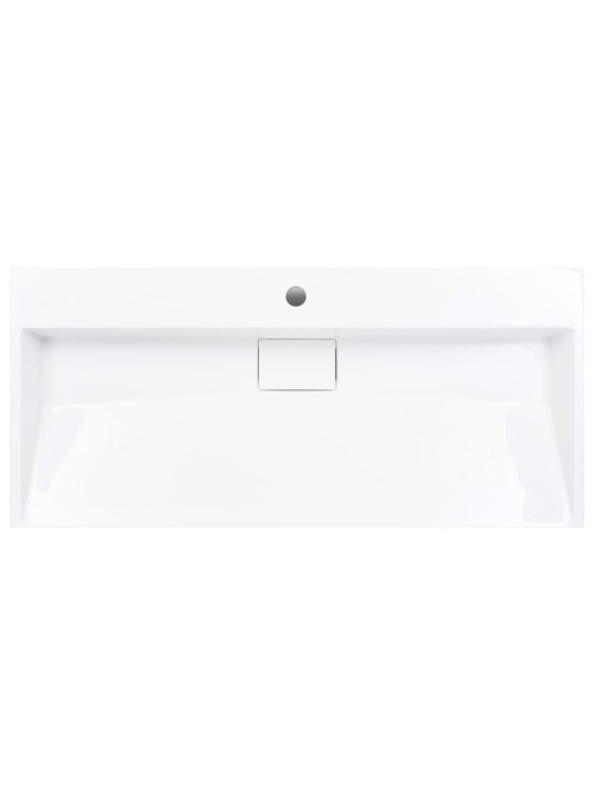 Umyvadlo 100 x 46 x 11 cm minerální/mramorový kompozit bílé