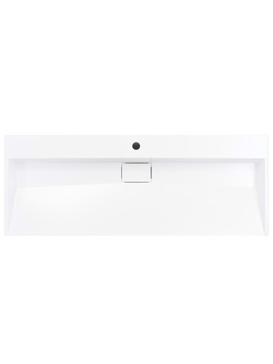 Umyvadlo 120 x 46 x 11 cm minerální/mramorový kompozit bílé