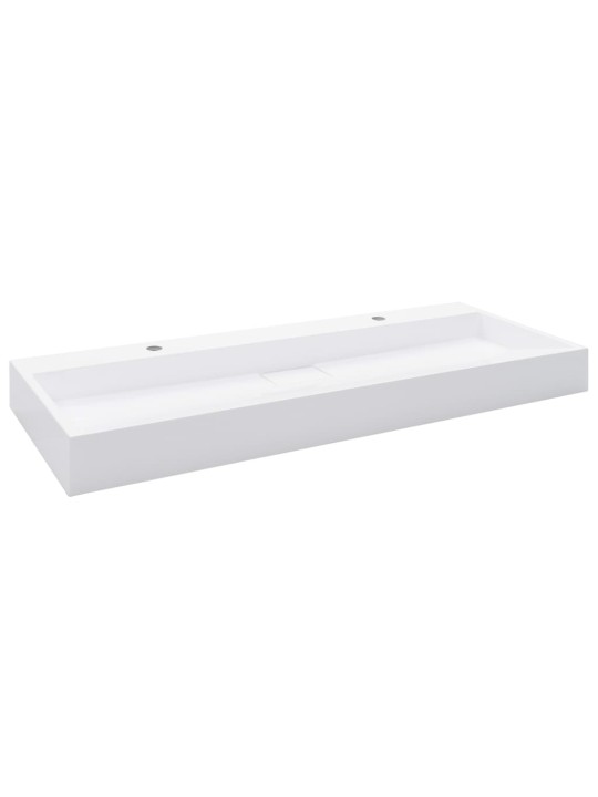 Umyvadlo 120 x 46 x 11 cm minerální/mramorový kompozit bílé