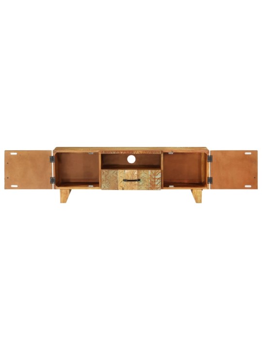 Ručně vyřezávaná TV skříň 120x30x40cm masivní recyklované dřevo