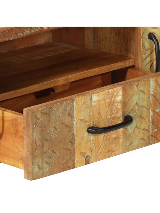 Ručně vyřezávaná TV skříň 120x30x40cm masivní recyklované dřevo