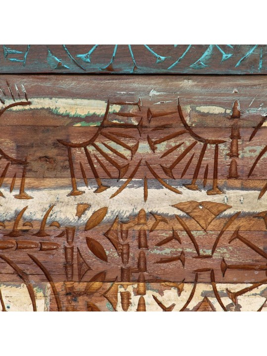 Ručně vyřezávaný noční stolek 40 x 30 x 50 cm recyklované dřevo