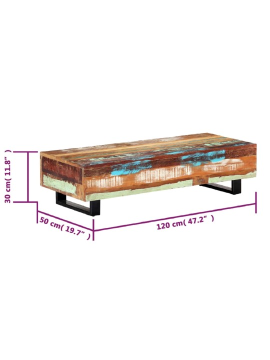 Konferenční stolek 120x50x30cm masivní recyklované dřevo a ocel