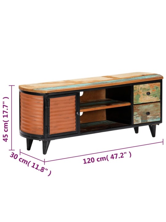 TV stolek 120 x 30 x 45 cm masivní recyklované dřevo