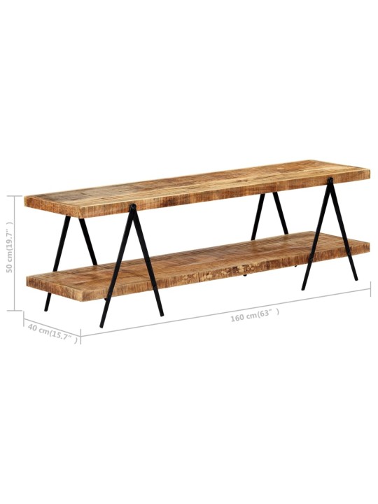 TV stolek 160 x 40 x 50 cm masivní mangovníkové dřevo