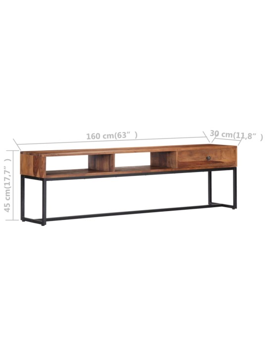 TV stolek 160 x 30 x 45 cm masivní akáciové dřevo