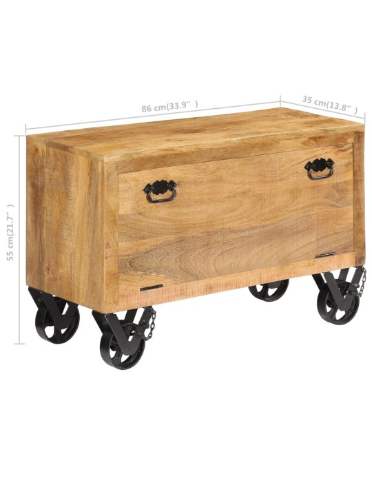 Botník 86 x 35 x 55 cm masivní mangovníkové dřevo