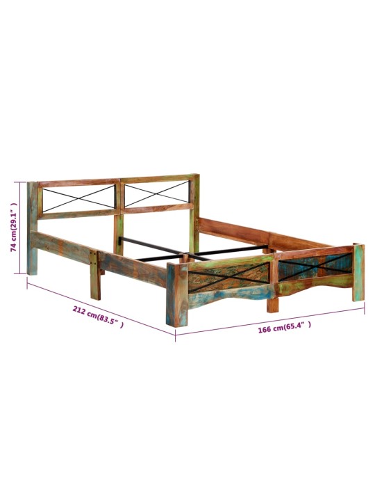 Rám postele masivní recyklované dřevo 160 x 200 cm