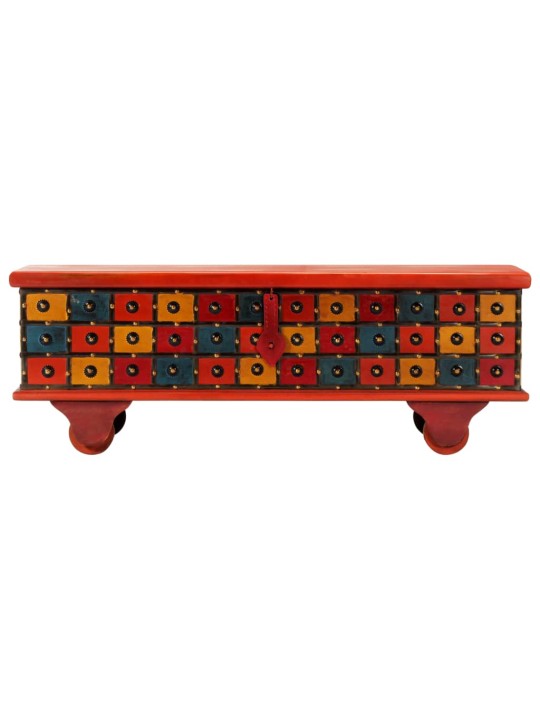 Úložný box červený 110 x 40 x 40 cm masivní akáciové dřevo