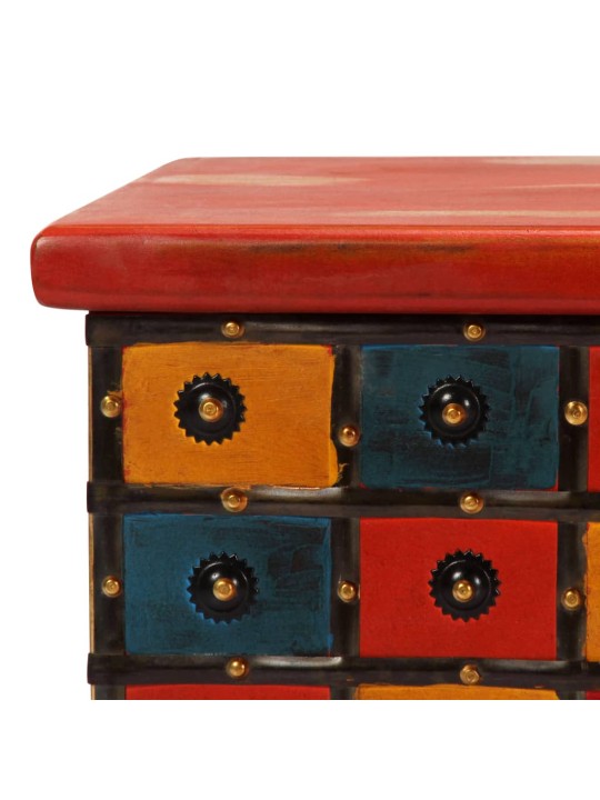 Úložný box červený 110 x 40 x 40 cm masivní akáciové dřevo