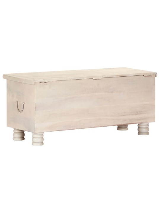Úložný box bílý 110 x 40 x 45 cm masivní akáciové dřevo