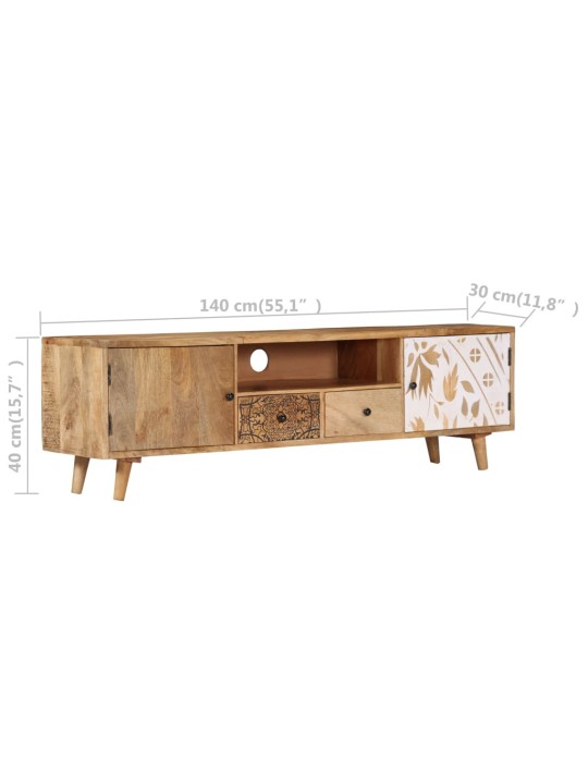 TV stolek 140 x 30 x 40 cm masivní mangovníkové dřevo