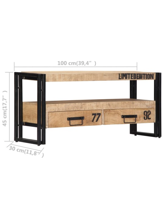 TV stolek 100 x 30 x 45 cm masivní mangovníkové dřevo