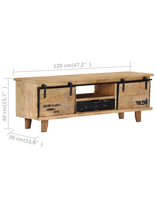 TV stolek 120 x 30 x 40 cm masivní mangovníkové dřevo