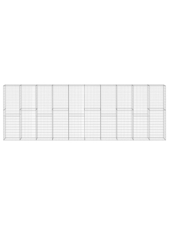 Gabionová zeď s víky z pozinkované oceli 600 x 30 x 200 cm