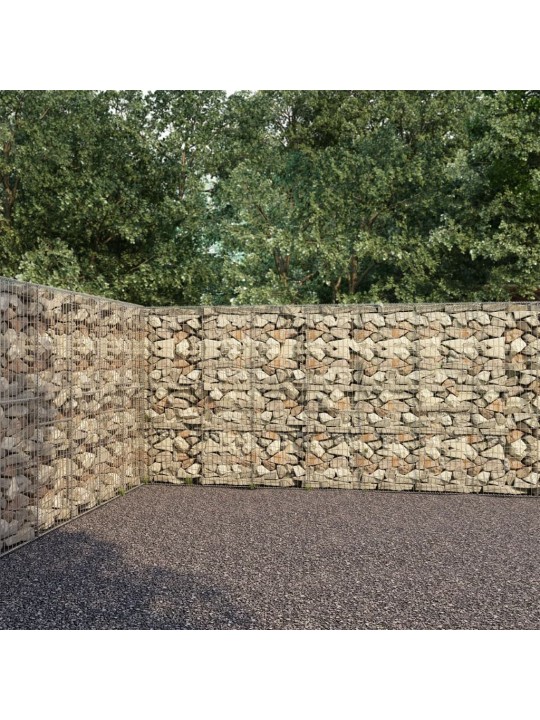 Gabionová zeď s víky z pozinkované oceli 600 x 30 x 200 cm