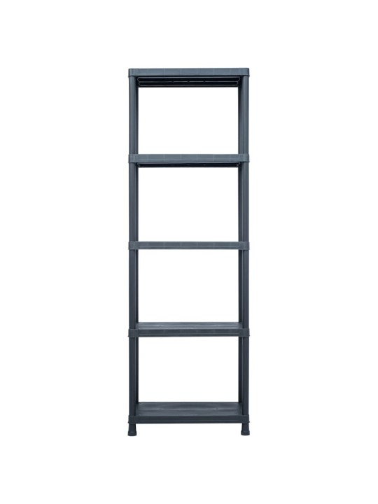 Skladové regály 5 ks černé 125 kg 60 x 30 x 180 cm plastové