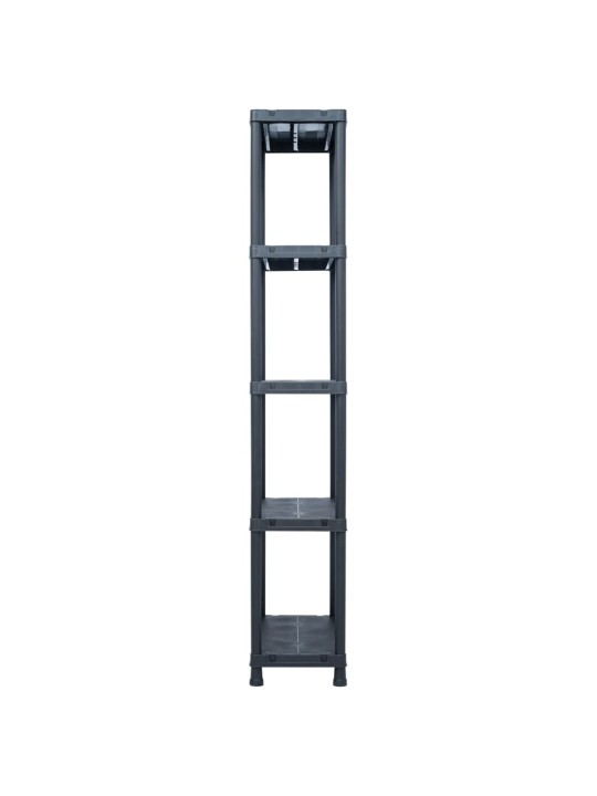 Skladové regály 5 ks černé 125 kg 60 x 30 x 180 cm plastové