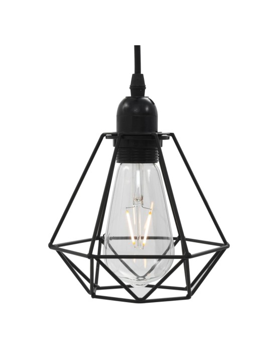 Stropní svítidlo s diamantovým designem černé 3 x žárovky E27