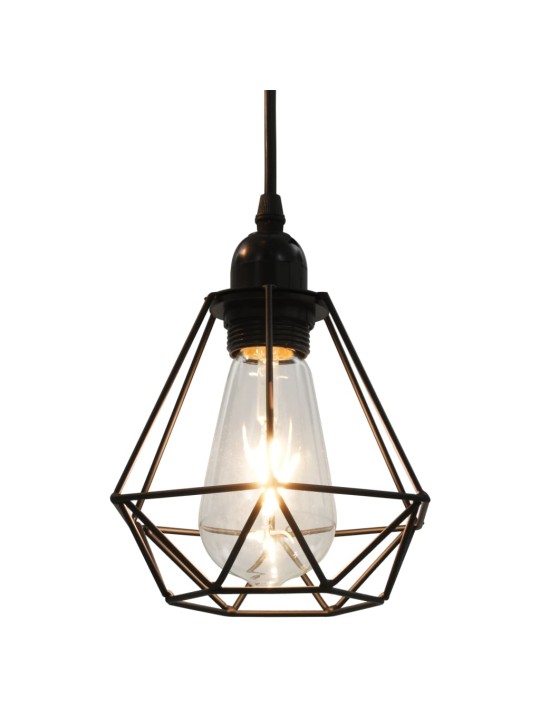 Stropní lampa s diamantovým designem černá 3 x žárovka E27