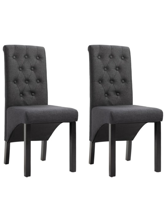 Jídelní židle 2 ks tmavě šedé textil