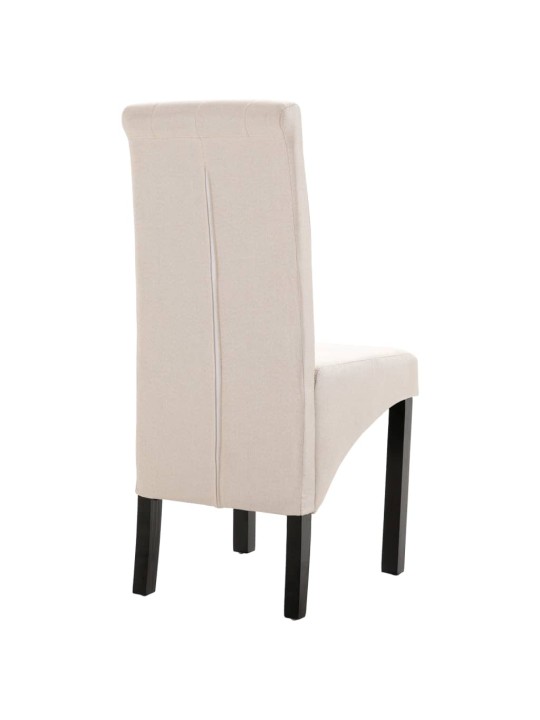 Jídelní židle 2 ks krémové textil
