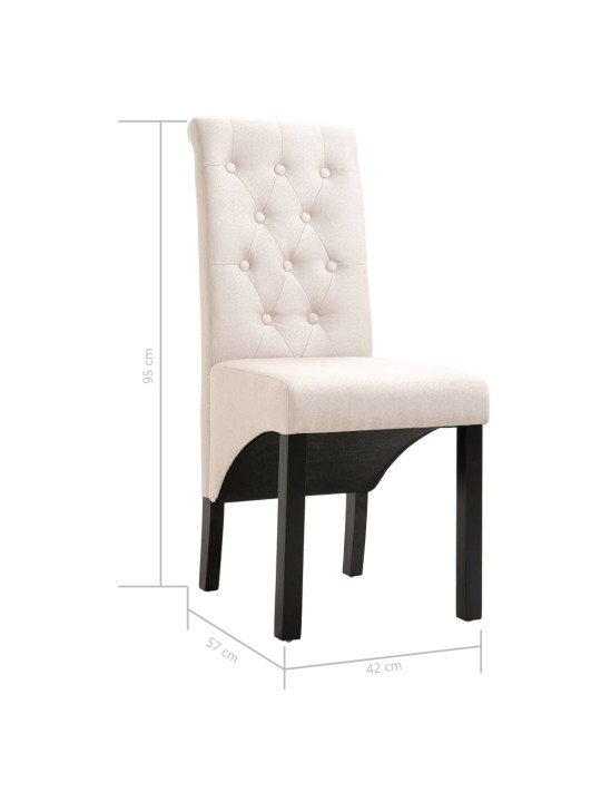 Jídelní židle 2 ks krémové textil
