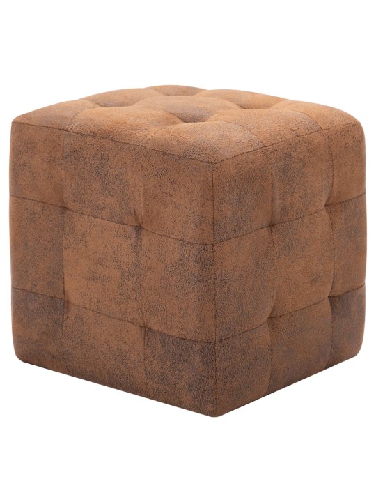 Noční stolky 2 ks hnědé 30 x 30 x 30 cm umělá broušená kůže